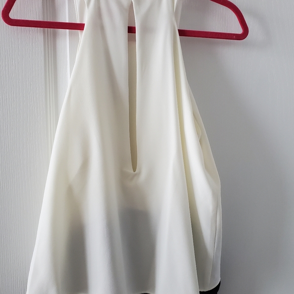 WOMENS WHITE/BLACK HALTER JUMPSUIT - Picture 9 of 12